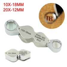 Foldable 10X 20X Triplet Coin Jewelry Eye Loupe Magnifier Jewelers Diamond Loop