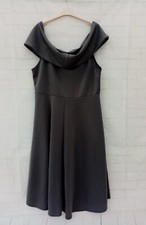 Boohoo Dress Size 22 Grey Boat Neck Asymmetrical Hemline Fit n Flare BNWT