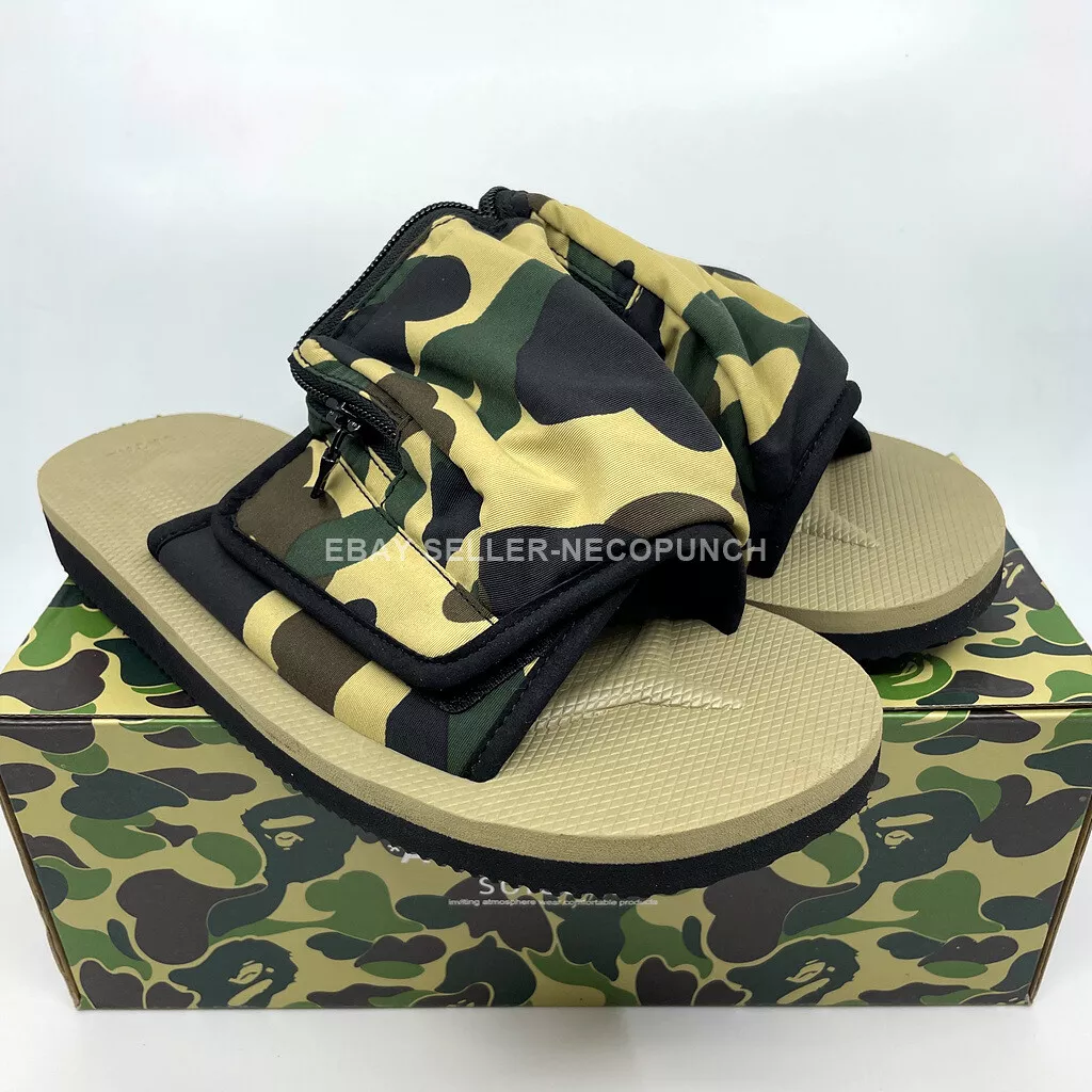 AUTHENTIC A BATHING APE BAPE x SUICOKE OG-276APE POCKET SANDAL BEIGE(YELLOW)