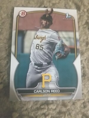 CARLSON REED 2023 BOWMAN DRAFT CARD #BD-11 PIRATES (FIRST PROSPECT BASE ...