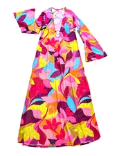 NEW NWT TRINA Turk long beach dress long sleeves S SMALL  bright  see through