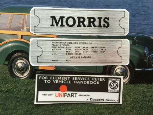 'MORRIS' MINOR , WESLAKE ROCKER COVER & UNIPART AIR FILTER STICKER PACK - Picture 1 of 9