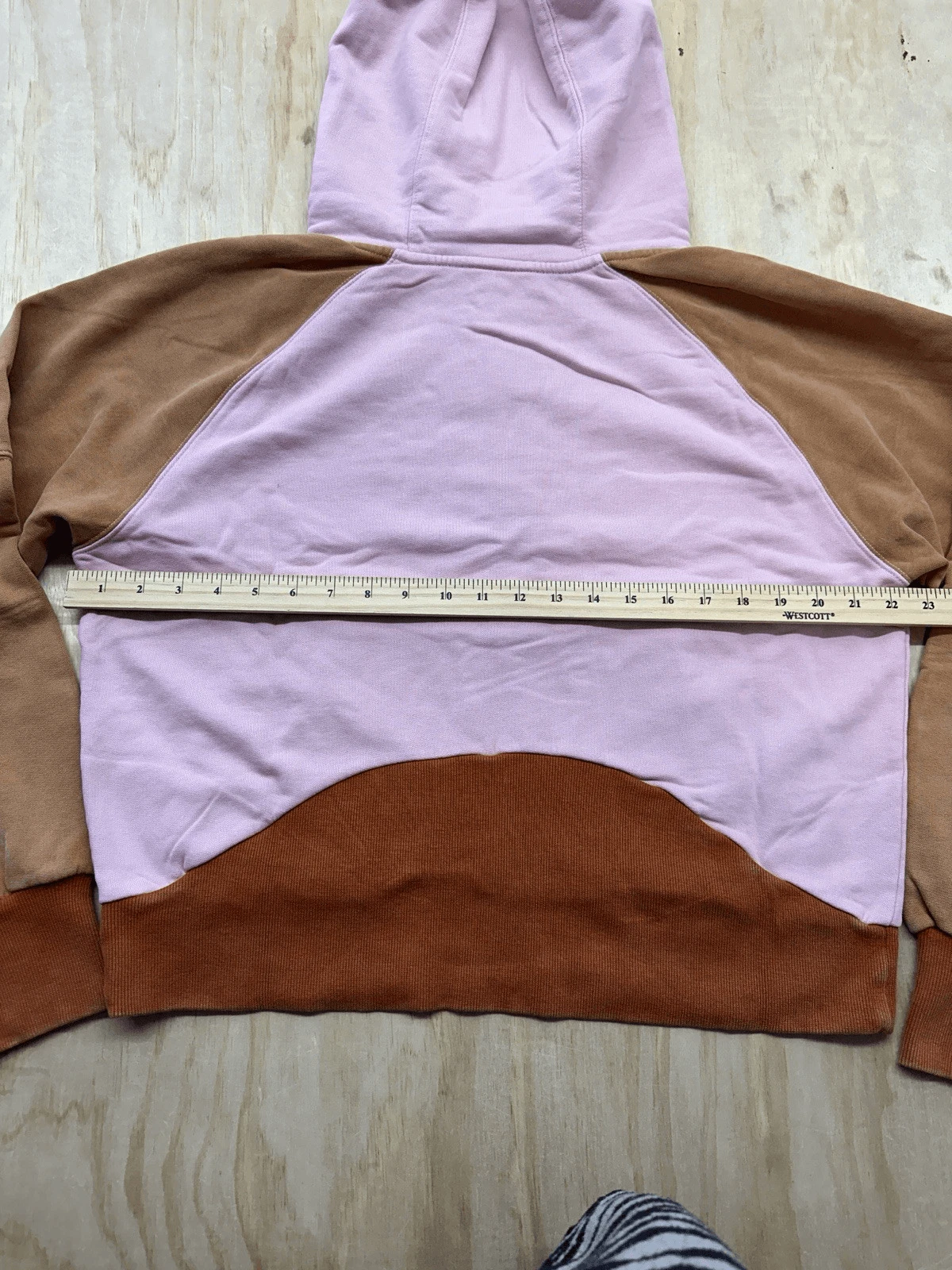 OFF WHITE Felpa con cappuccio Offline By Aerie Medium M rosa marrone avorio zip 1 4