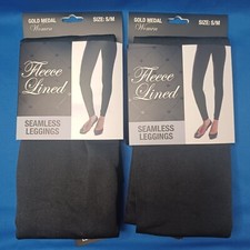 Set Of 2 Gold Medal Women Leggings Black Seamless Size: S/M- NWT NEW