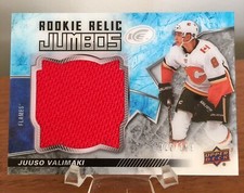 2018-19 Upper Deck JUUSO VALIMAKI RC Rookie Relic #'d /199 Jumbos Game Used Card. rookie card picture