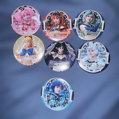 Sailor Moon Signed Can Badge Set of 7 Official Japan Musical Collectible