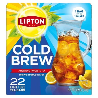 Lipton Cold Brew Iced Tea Bags, Family Size Zero Calories, Easy-To-Make with no
