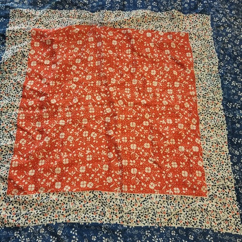 Vintage Baar & Beards 25" Square Silk Scarf Red White Blue Floral Retro FLAW - Picture 3 of 4