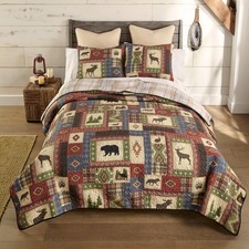 Donna Sharp Queen Bedding Set - 3 Piece - Forest Grove Lodge Quilt Set Queen