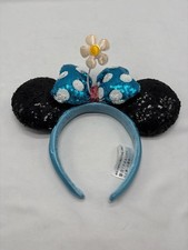 Disney Parks 2020 Blue White Polka Dot Daisy Minnie Mickey Ears Headband NWOT