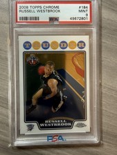 2008 TOPPS CHROME RUSSELL WESTBROOK #184 ROOKIE CARD PSA 9 MINT. rookie card picture