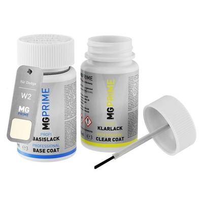 Autolack Lackstift Set für Dodge W2 White Basislack Klarlack je 50ml