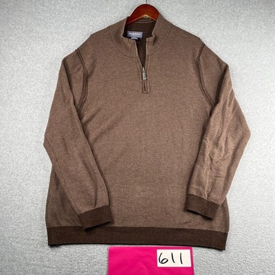 Tommy Bahama Reversible Sweater 1/2 Zip Brown XL Long Sleeve Casual