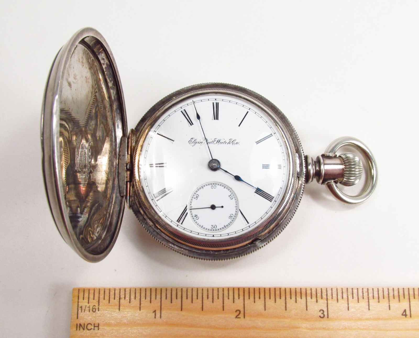 Antique 1889 Elgin USA 15J Grade 82 G.M. Wheeler Coin Silver Pocket Watch As-Is