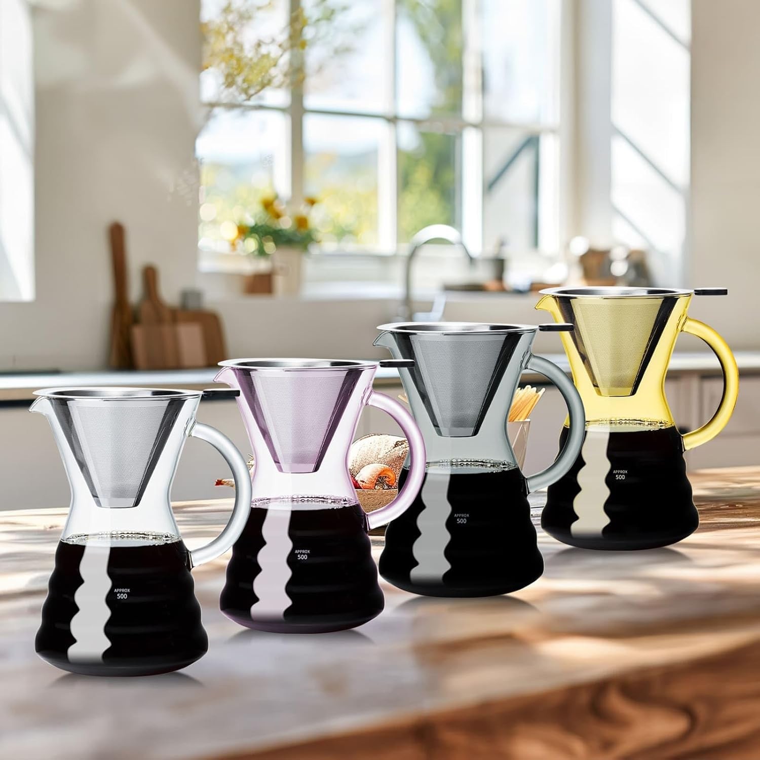 Pour Over Coffee Maker with Permanent Stainless Filter 32