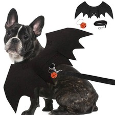 Dog Bat Wings Costume Halloween Pet Costume 3PCS Funny Cat Dog Wings with Lea...