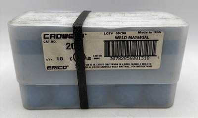 CADWELD 200 WELD MATERIAL, WELDING SHOT, COPPER-COPPER/COPPER-STEEL, 10-PACK