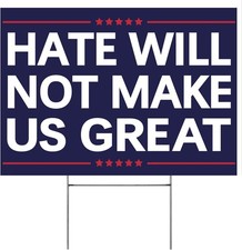 Vrogadso Anti Yard Signs Hate WIll Not Make America Great Sign medium