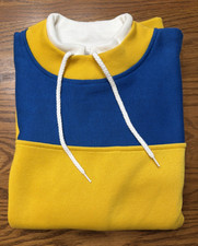 VTG 1980s Blue Gold Rugby Sweatshirt Hollywood NWT Youth Boy's XL 20 Taiwan