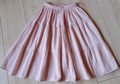 Rock Stufenrock Drehrock  Crinklerock Gr 128 H&M rosa