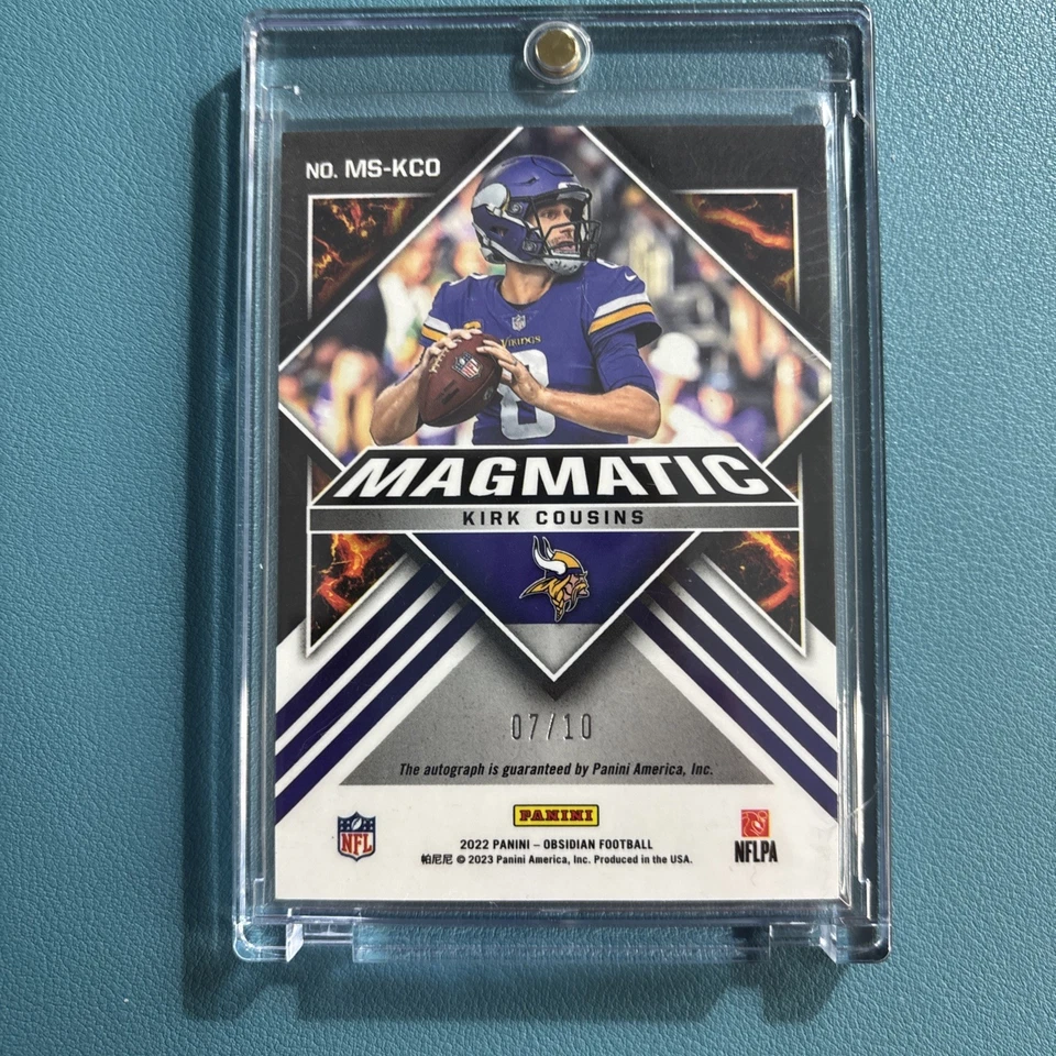 2022 Panini Obsidian - Magmatic Signatures Kirk Cousins Electric Etch Yellow /10 - Image 2 of 4