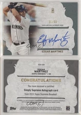 2015 Topps Supreme Simply Green /50 Edgar Martinez #SSA-EM Auto HOF