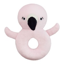Doindute Baby Flamingo Soft Rattle Toy, Plush Infant Shaker Pink