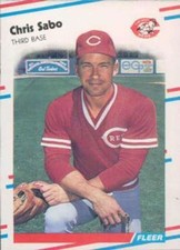 1988 Fleer Update Glossy #U-87 Chris Sabo ROOKIE CARD Cincinnati ID:68795. rookie card picture