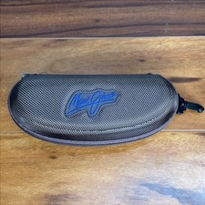 MAUI JIM Sunglasses Zippered Hard Clam Shell Sport Case Brown w/ Carabiner Clip