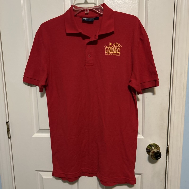 Vintage Canobie Lake Park NH  Polo Shirt Red Size S. Longer Style