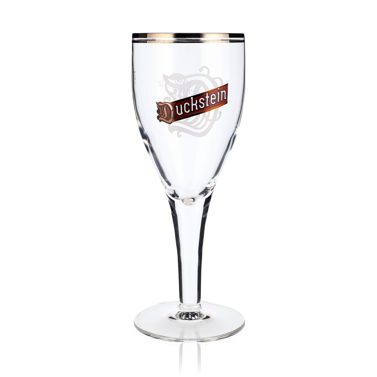 Duckstein Bier Glas 0,3l Pokal Doppelter Platinrand Großes Logo Sahm Harzer