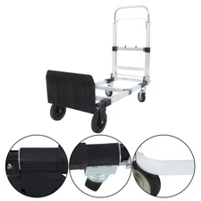 2-in-1 Heavy Duty Folding Hand Truck 500LB Capacity Carbon Steel Folding Trolley