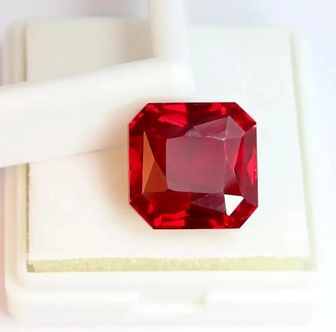 35 Ct Certified Natural Flawless Burmese Red Ruby Asscher Cut Loose Gemstone