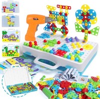 Montessori Mosaik Steckspiel Mit Akkuschrauber 224 Teile