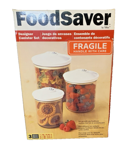 FoodSaver 3 Piece BPA-free Vacuum Storage Canister Set Brand New In Open Box! - Picture 1 of 7