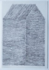 HORST ANTES "  Hausbild " 2000 auf Transluzentpapier 16,5 x 23 cm, selten !