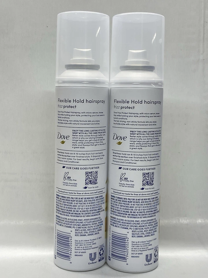 Dove Frizz Protect #3 Flexible Hold Hairspray With Micro-Serum, 7 Oz. ( Pack 2) - Image 2 of 2