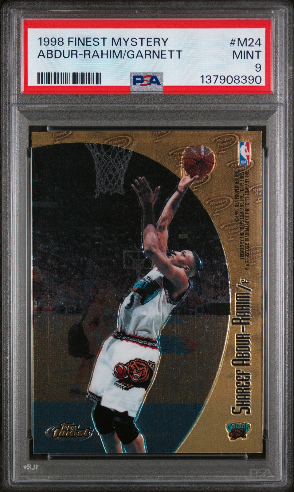1998 FINEST MYSTERY #M24 ABDUR-RAHIM/GARNETT PSA 9