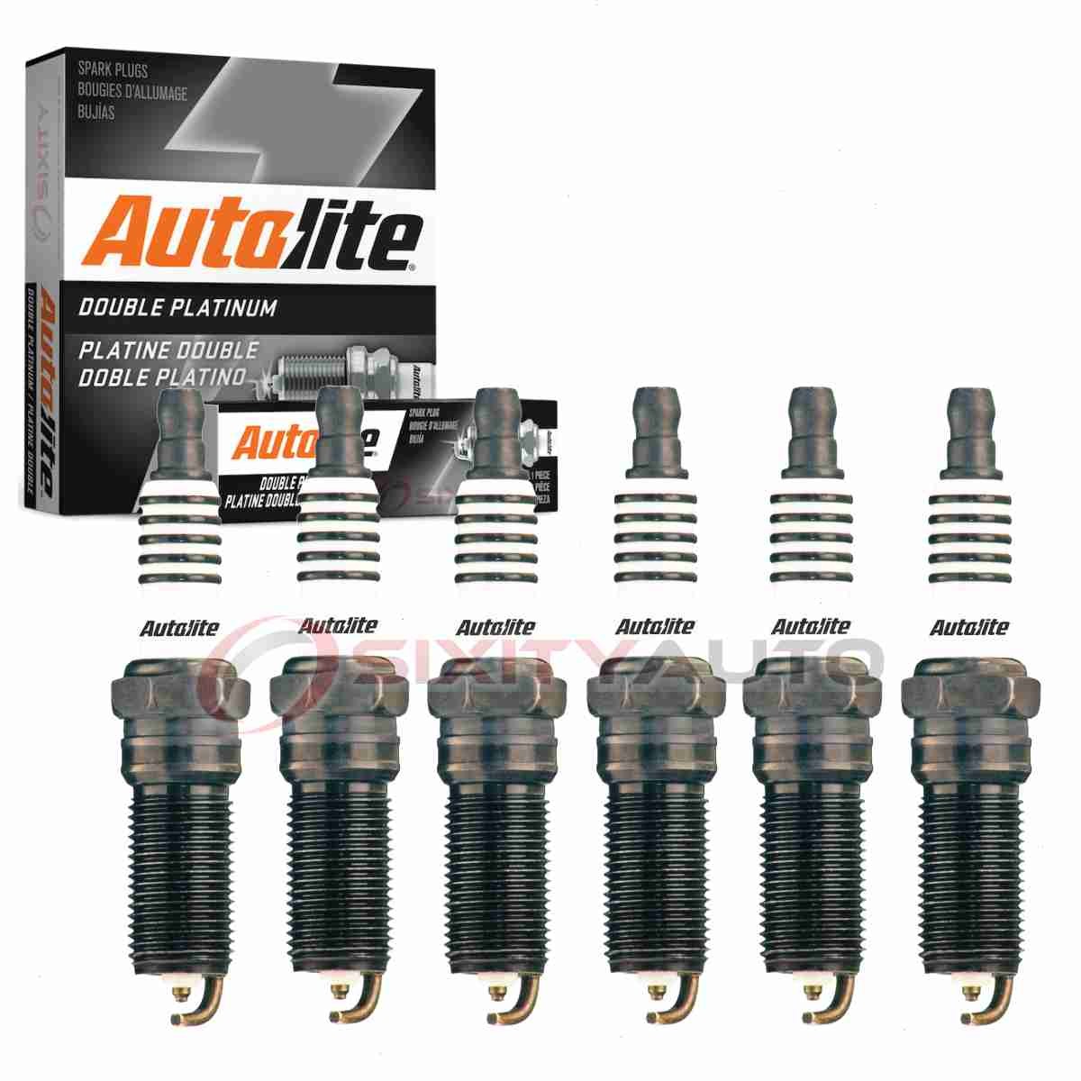 6 pc Autolite Double Platinum Spark Plugs for 2009-2013 Mazda 6 3.7L V6 pe