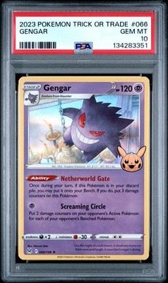 2023 POKEMON TRICK OR TRADE #066 GENGAR HOLO HALLOWEEN GEM MT PSA