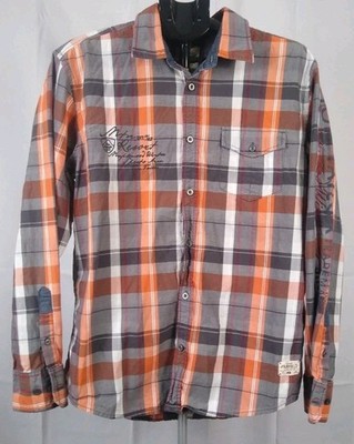 Tom Tailor Vermont Fairfield Mountains Button-Up Shirt Men's Large Multi Colored