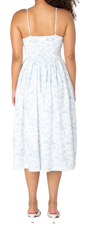 Bridgerton Celebrity Pink Womens Basque Waist Midi Toile Fit & Flare Dress  XL | eBay