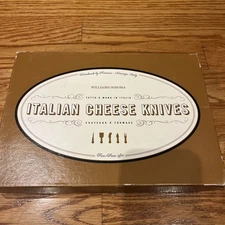 Williams Sonoma Italian Cheese Knife Set 5-Pc Olive Wood Handles MADE Italy NEW!