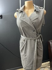 NWT Kendall & Kylie Women’s Suede Sleeveless Vest Dress FA20-1204 ECRU Size sm