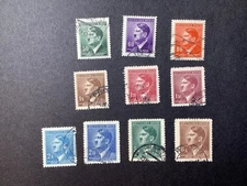 Bohemia Moravia 1942 Occupation Stamps #65 66 67 68 69 70 72 74 77 78 Hitler