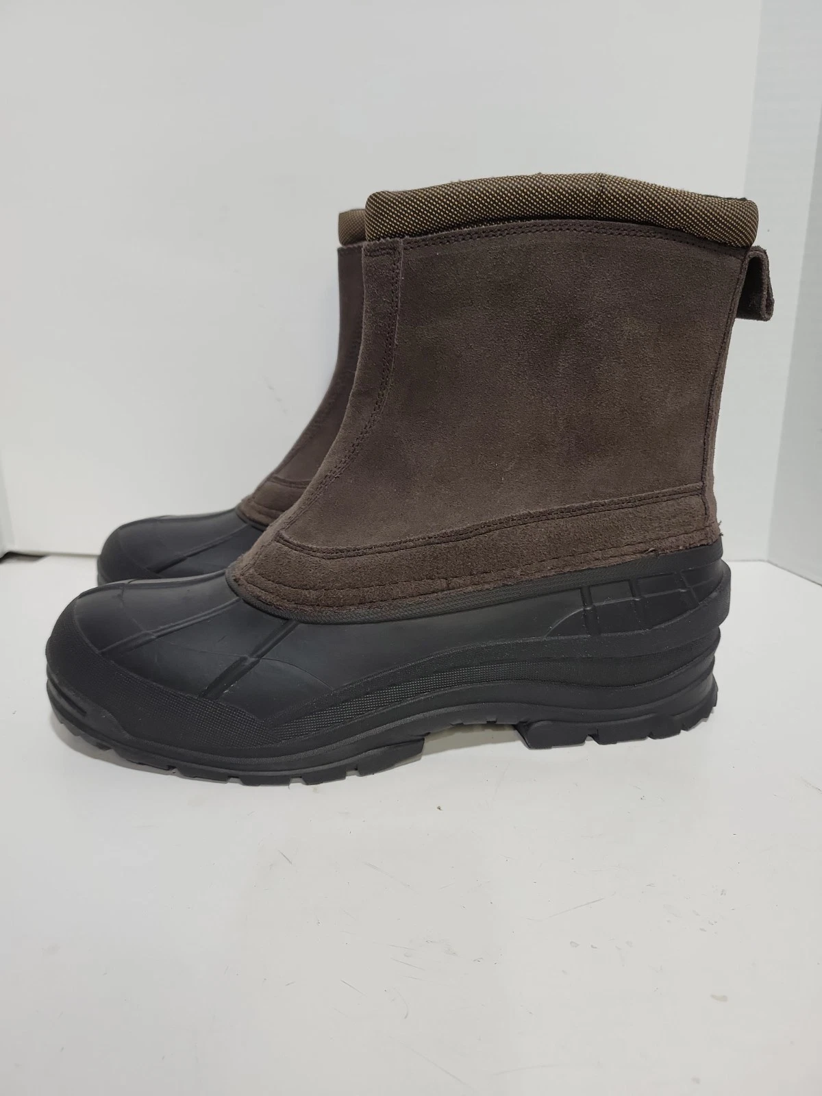 NORTHSIDE BROWN SUEDE THINSULATE 200GRAM SIDE ZIP WATERPROOF WINTER MENS 13...