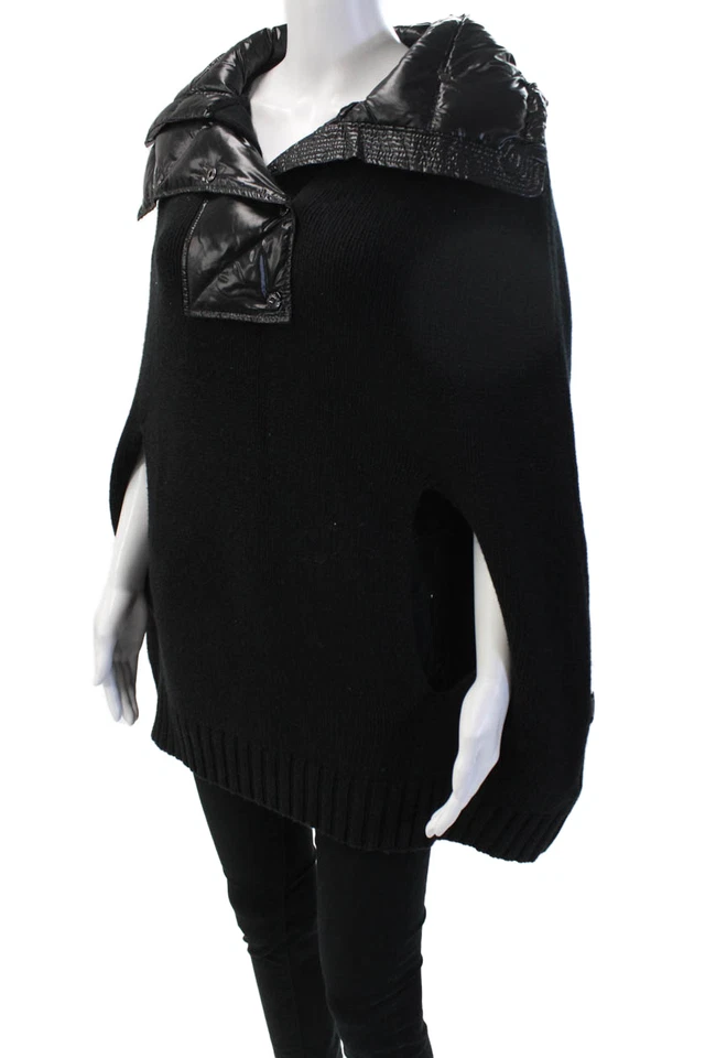 Moncler унисекс черный шерсти кашемир дизайнерский Snap свитера размер 1 - Изображение 2 из 4