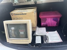 Commodore 1084s CRT Monitor Amiga Color Stereo Monitor W/ Box  Receipt As Is