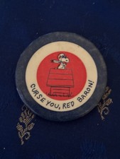 Vintage 1970s Charles Shultz Peanuts Snoopy Red Barron Pin / Pin Back