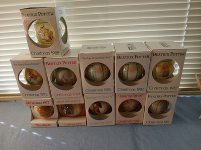Vintage 1977-1988 Schmid Beatrix Potter Christmas Ornaments Lot ALL EXCEPT 1982